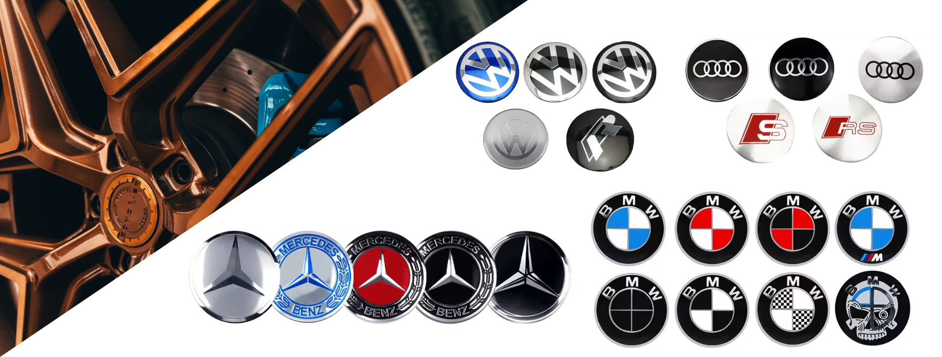 VW BMW Audi Skoda Mercedes-Benz Volkswagen Autocollants de roue